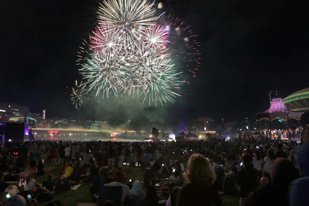Fireworks Display at River Torrens Adelaide Australia Day